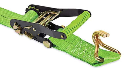 Hi-Vis Ratchet Tie-Down - U-Hook, 2" x 27', 10,000 lb Capacity