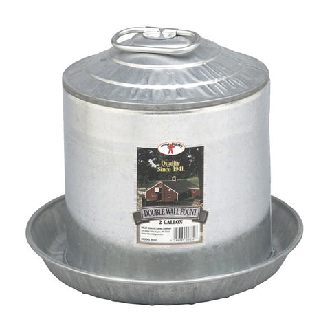 LITTLE GIANT FOUNT DOUBLE WALL 2GAL CHICK WATERER 9832 GALV