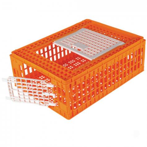 Poultry Crate, Orange, 2 doors, 11" Tall